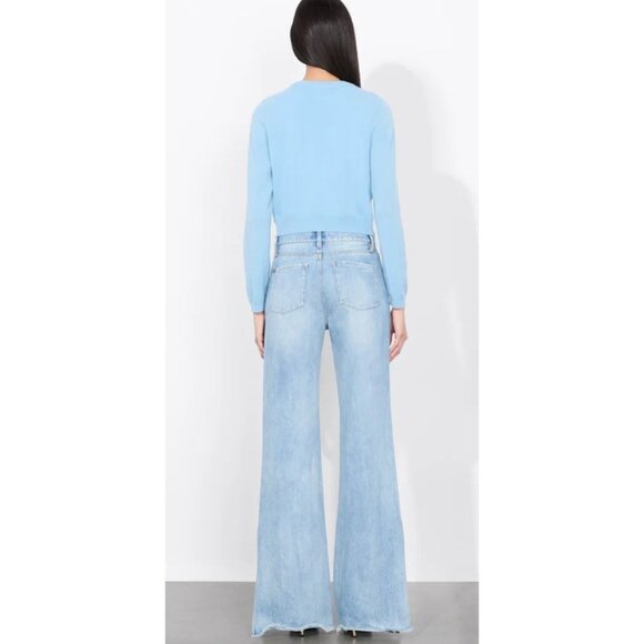 Alice + Olivia Dollie Cashmere Cardigan Light Blue-sz Large - Picture 3 of 12